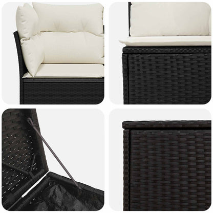 Set di divani 5 pz Nero e Bianco Crema | homemem39