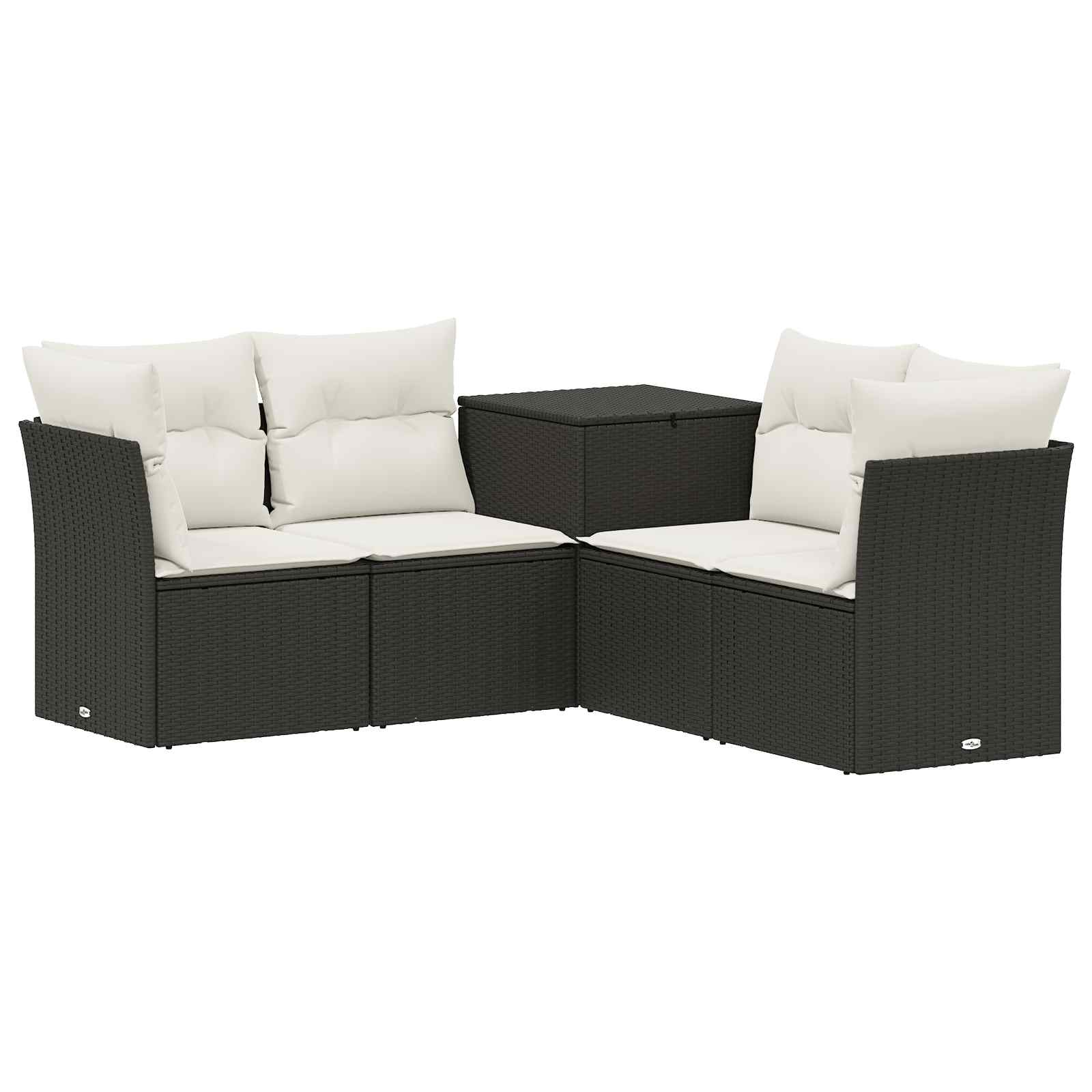 Set di divani 5 pz Nero e Bianco Crema | homemem39