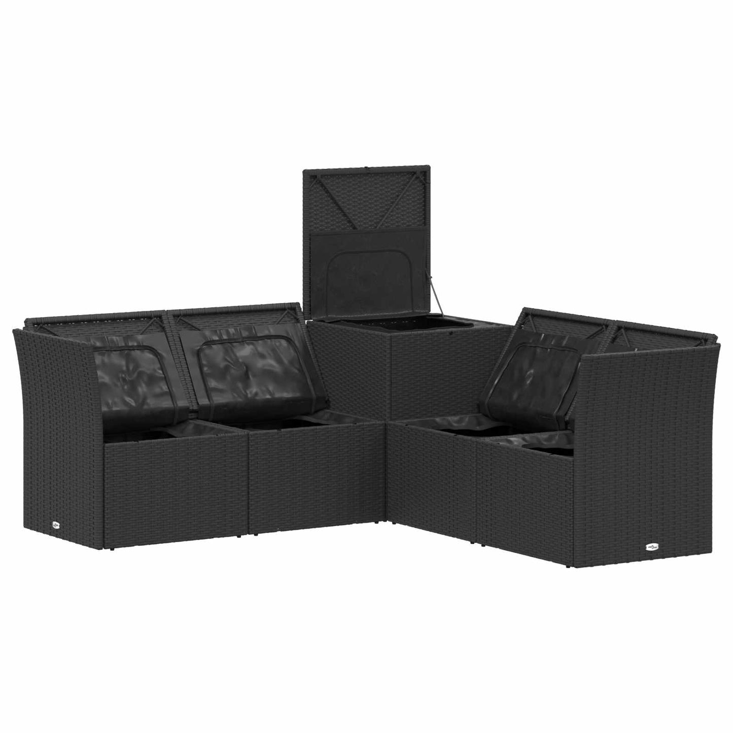 Set di divani 5 pz Nero e Bianco Crema | homemem39