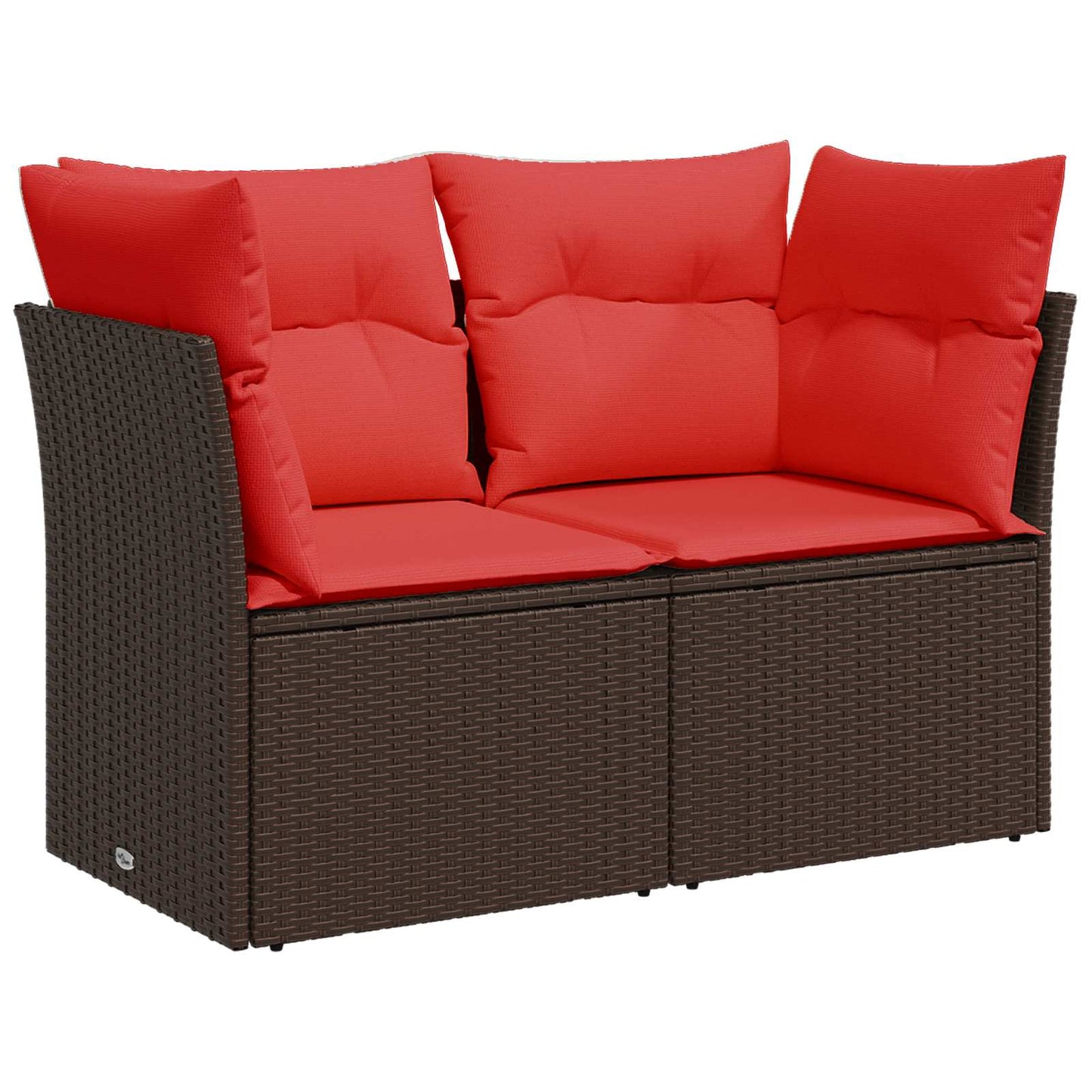 Set di divani 5 pz Marrone e Rosso Rattan sintetico e Acciaio | homemem39