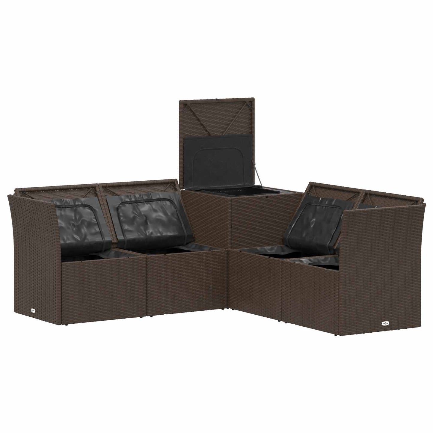 Set di divani 5 pz Marrone e Bianco Crema | homemem39