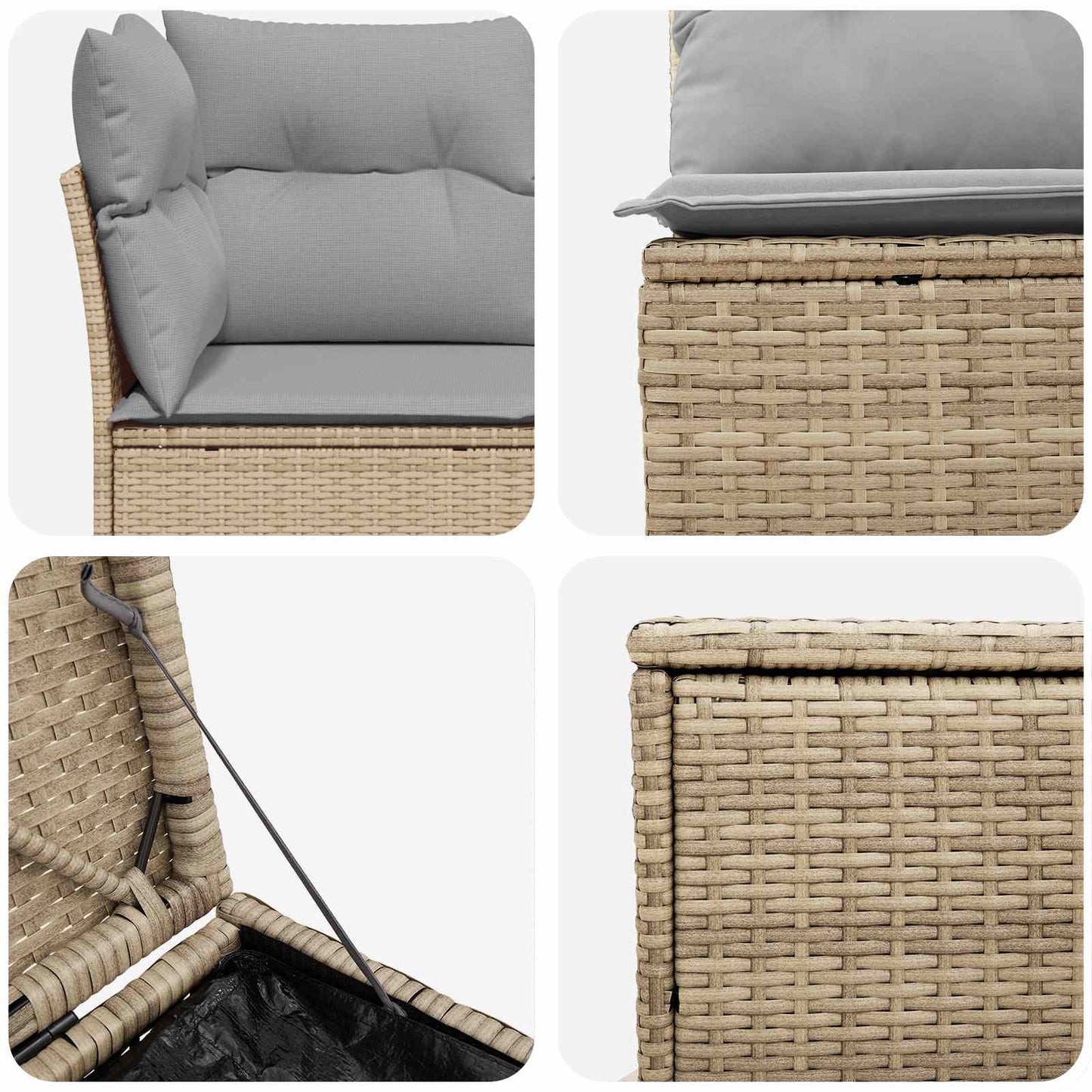 Set di divani 5 pz Beige e Grigio Chiaro