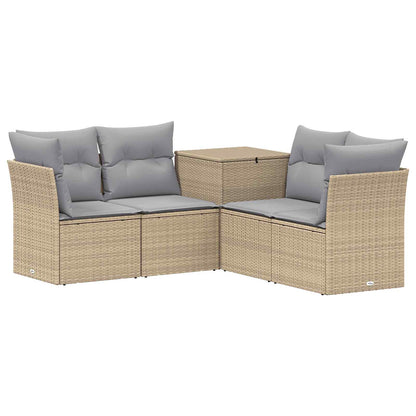 Set di divani 5 pz Beige e Grigio Chiaro