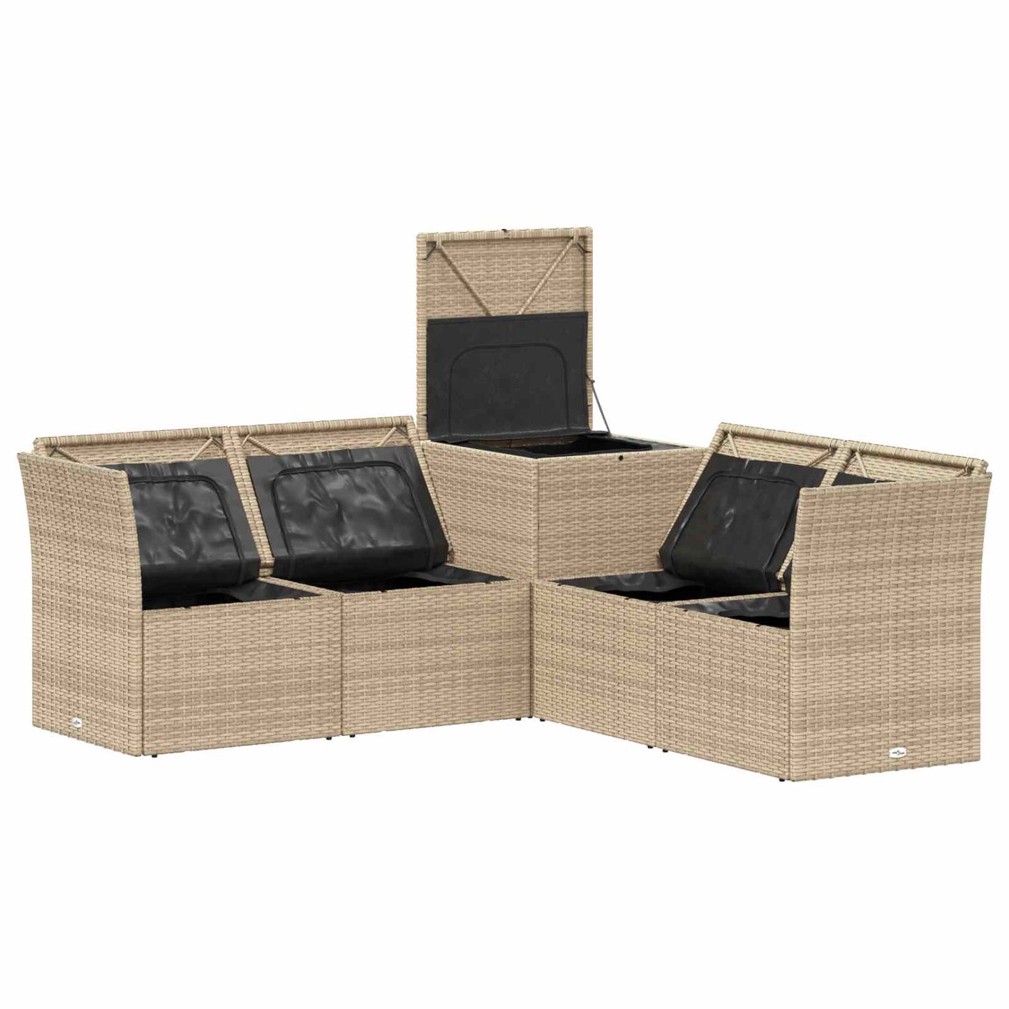 Set di divani 5 pz Beige e Grigio Chiaro