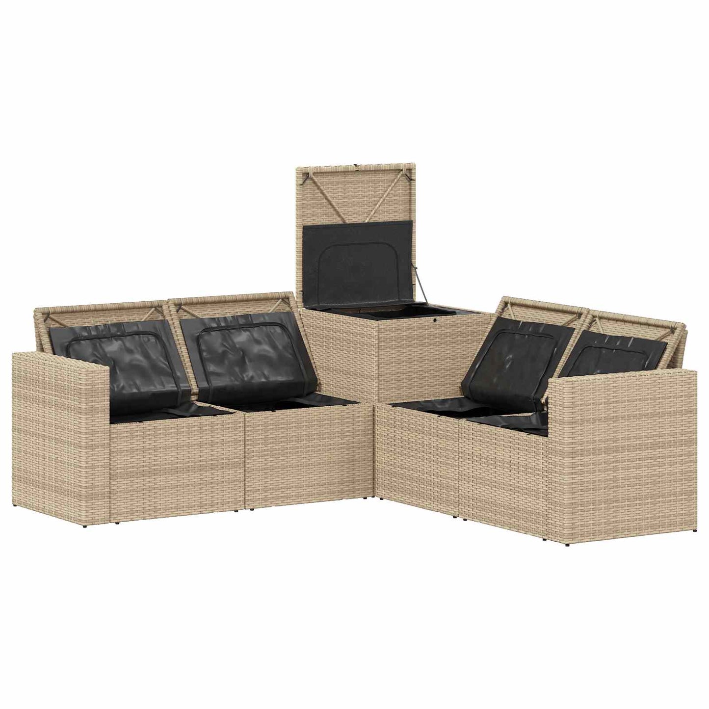 Set di divani 5 pz Beige e Bianco Crema | homemem39