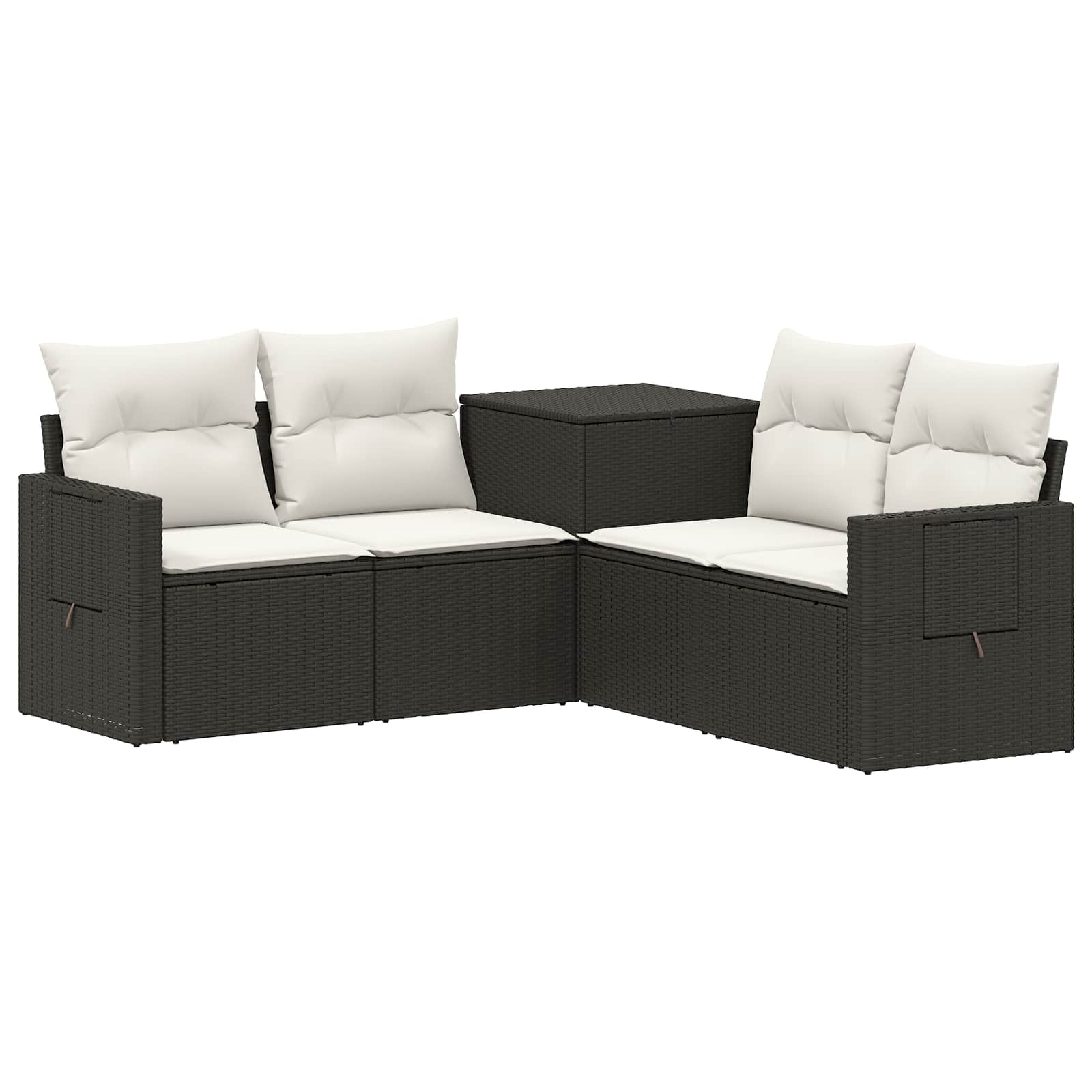 Set di divani 5 pz Nero e Bianco Crema | homemem39