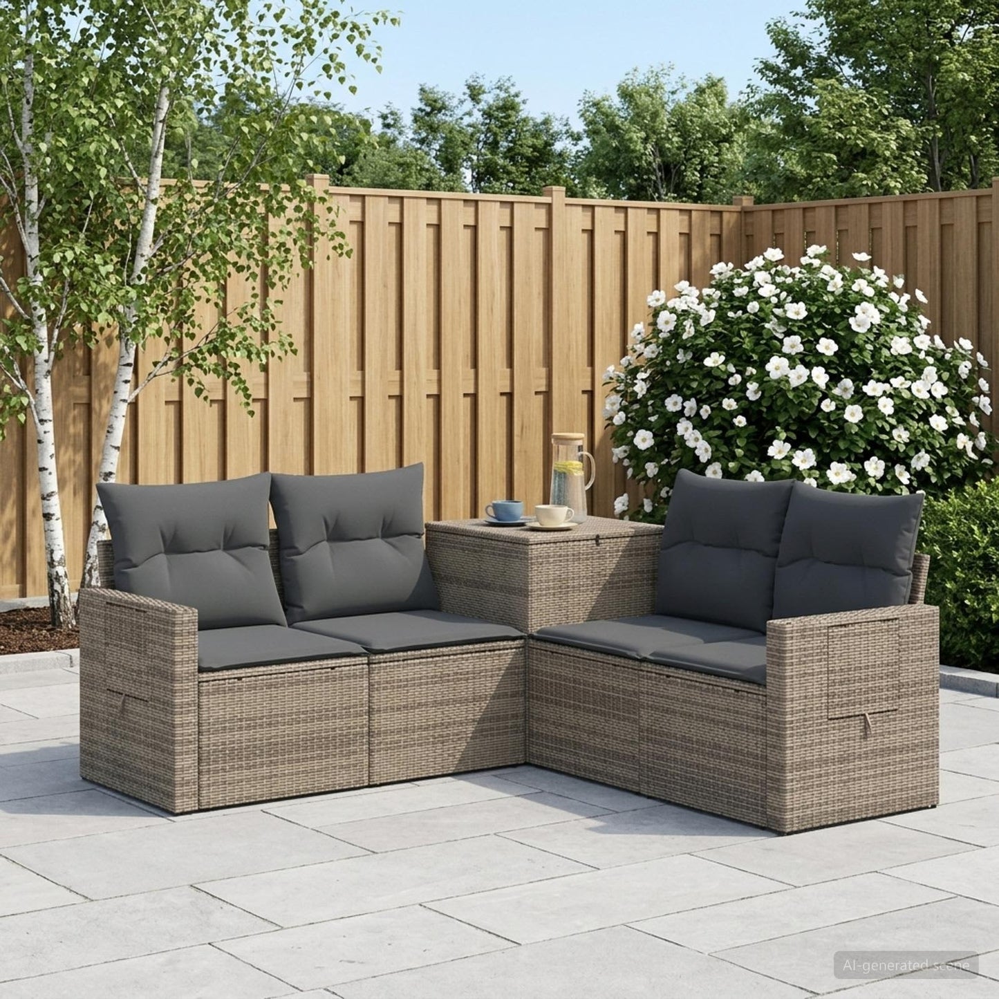 Set di divani 5 pz Grigio e Grigio Scuro | homemem39