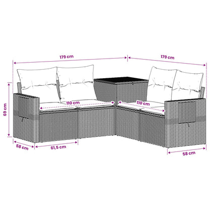 Set di divani 5 pz Beige e Bianco Crema | homemem39