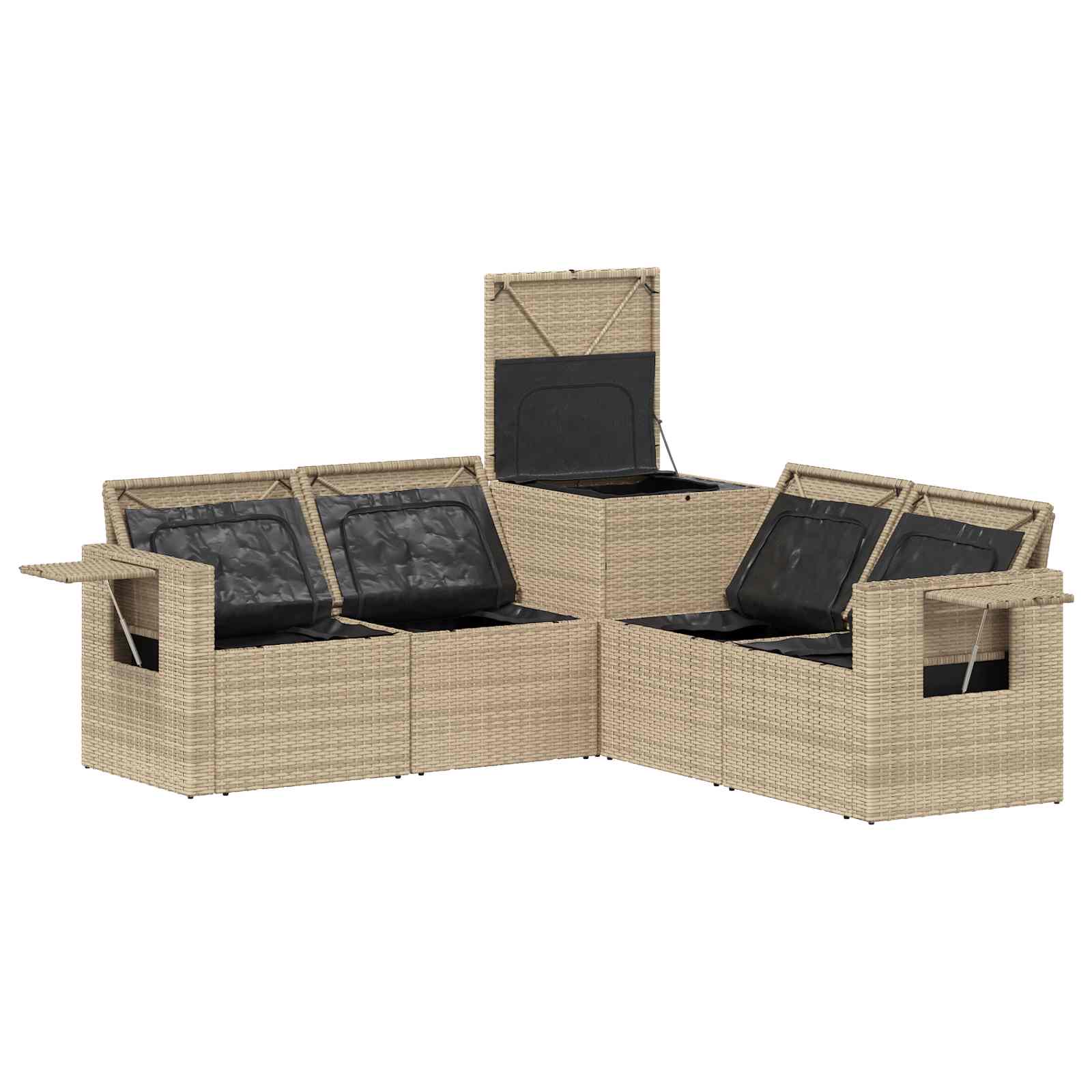 Set di divani 5 pz Beige e Bianco Crema | homemem39