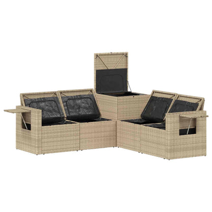 Set di divani 5 pz Beige e Bianco Crema | homemem39