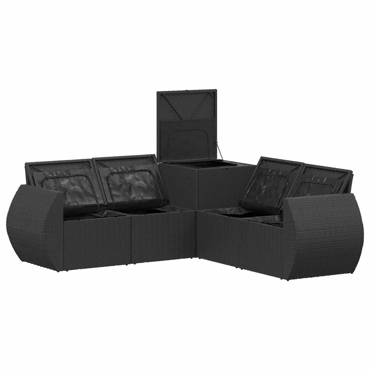 Set di divani 5 pz Nero e Bianco Crema | homemem39