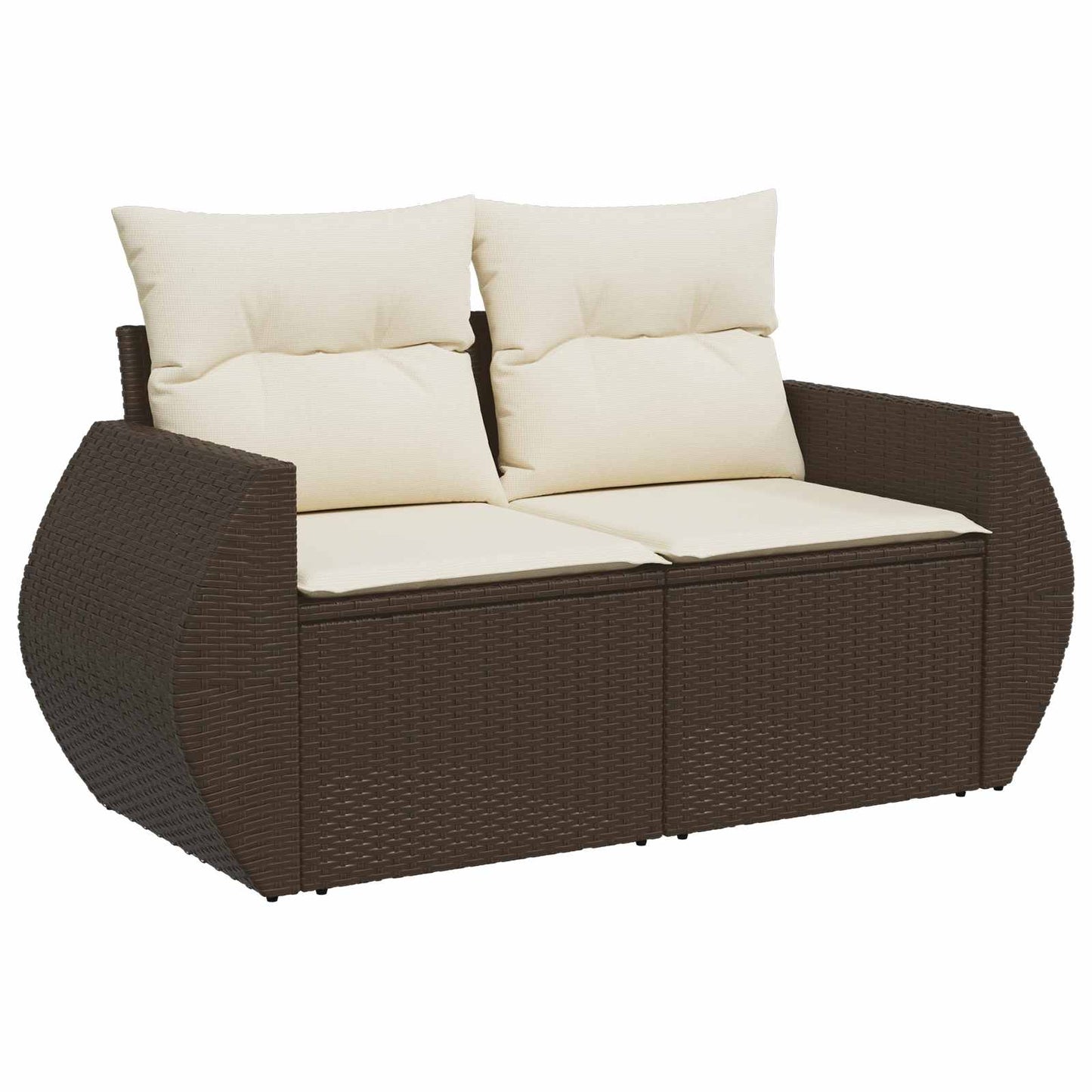 Set di divani 5 pz Marrone e Bianco Crema