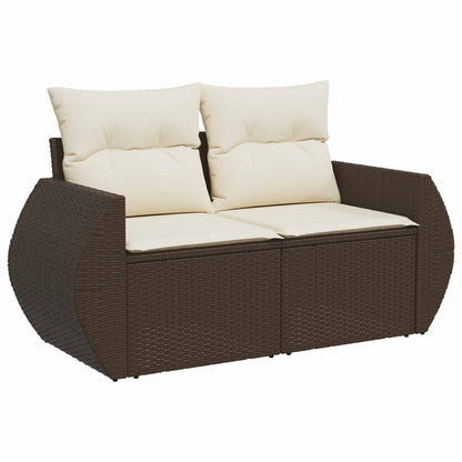 Set di divani 5 pz Marrone e Bianco Crema