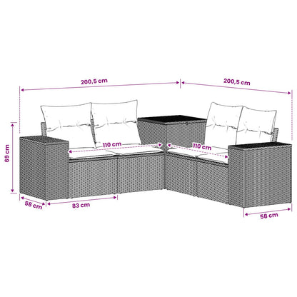 Set di divani 5 pz Marrone e Bianco Crema | homemem39