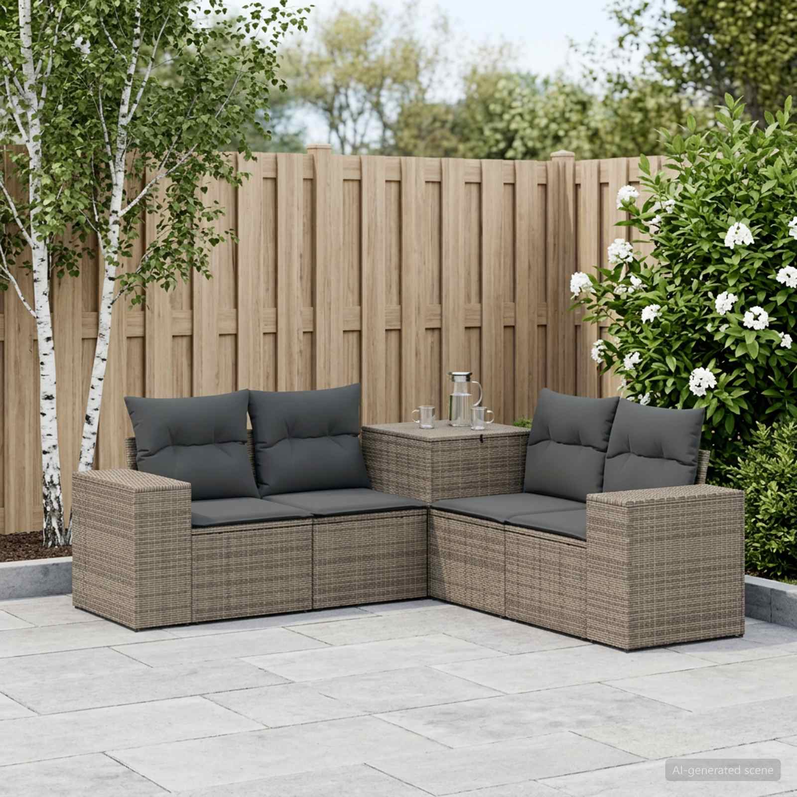 Set di divani 5 pz Grigio e Grigio Scuro | homemem39