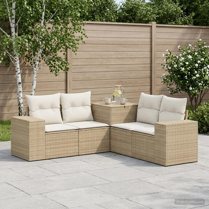Set di divani 5 pz Beige e Bianco Crema | homemem39