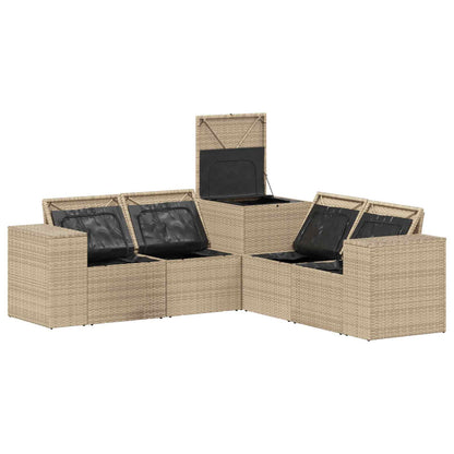 Set di divani 5 pz Beige e Bianco Crema | homemem39