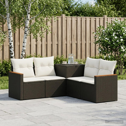 Set di divani 5 pz Nero e Bianco Crema | homemem39