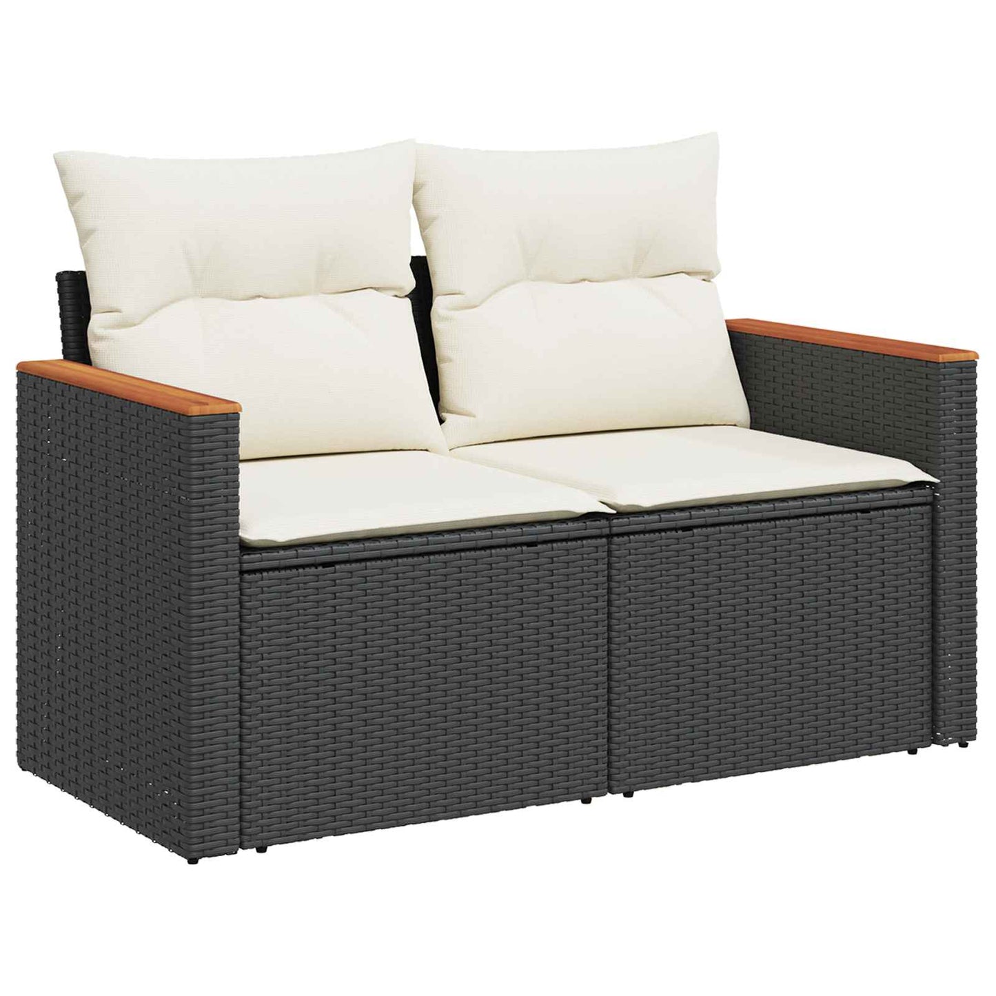 Set di divani 5 pz Nero e Bianco Crema | homemem39