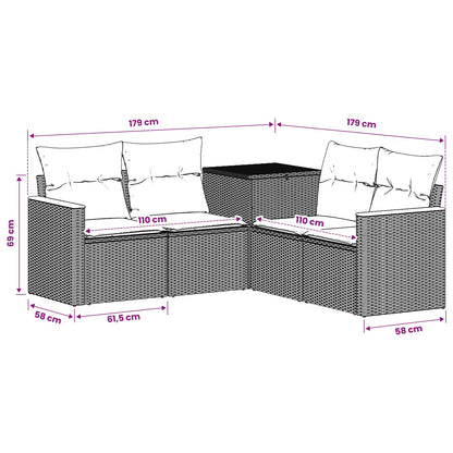 Set di divani 5 pz Nero e Bianco Crema | homemem39
