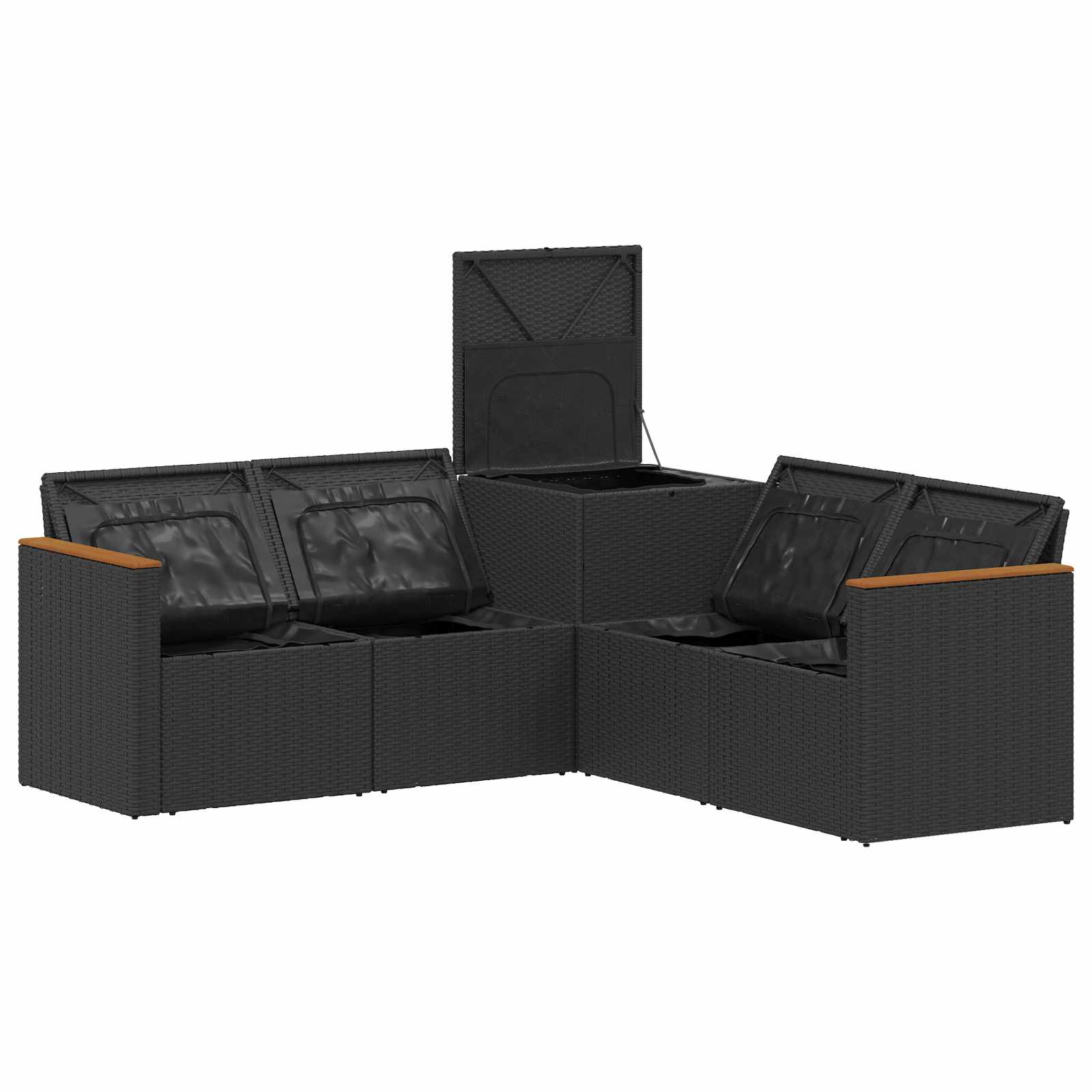 Set di divani 5 pz Nero e Bianco Crema | homemem39