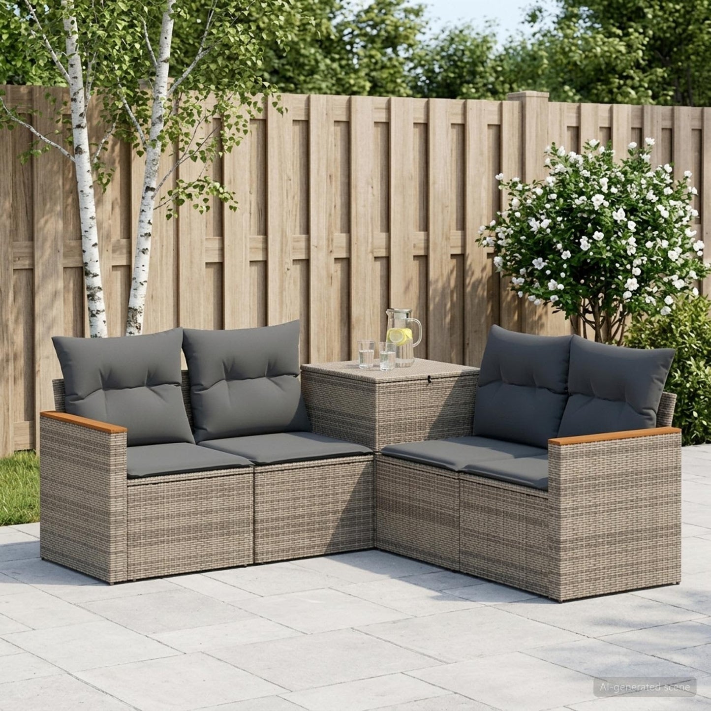 Set di divani 5 pz Grigio e Grigio Scuro | homemem39