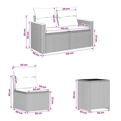 Set di divani 5 pz Beige e Bianco Crema | homemem39