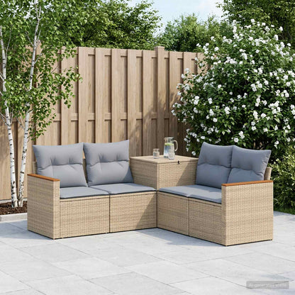 Set di divani 5 pz Beige e Grigio Chiaro