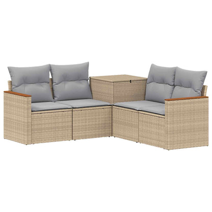 Set di divani 5 pz Beige e Grigio Chiaro