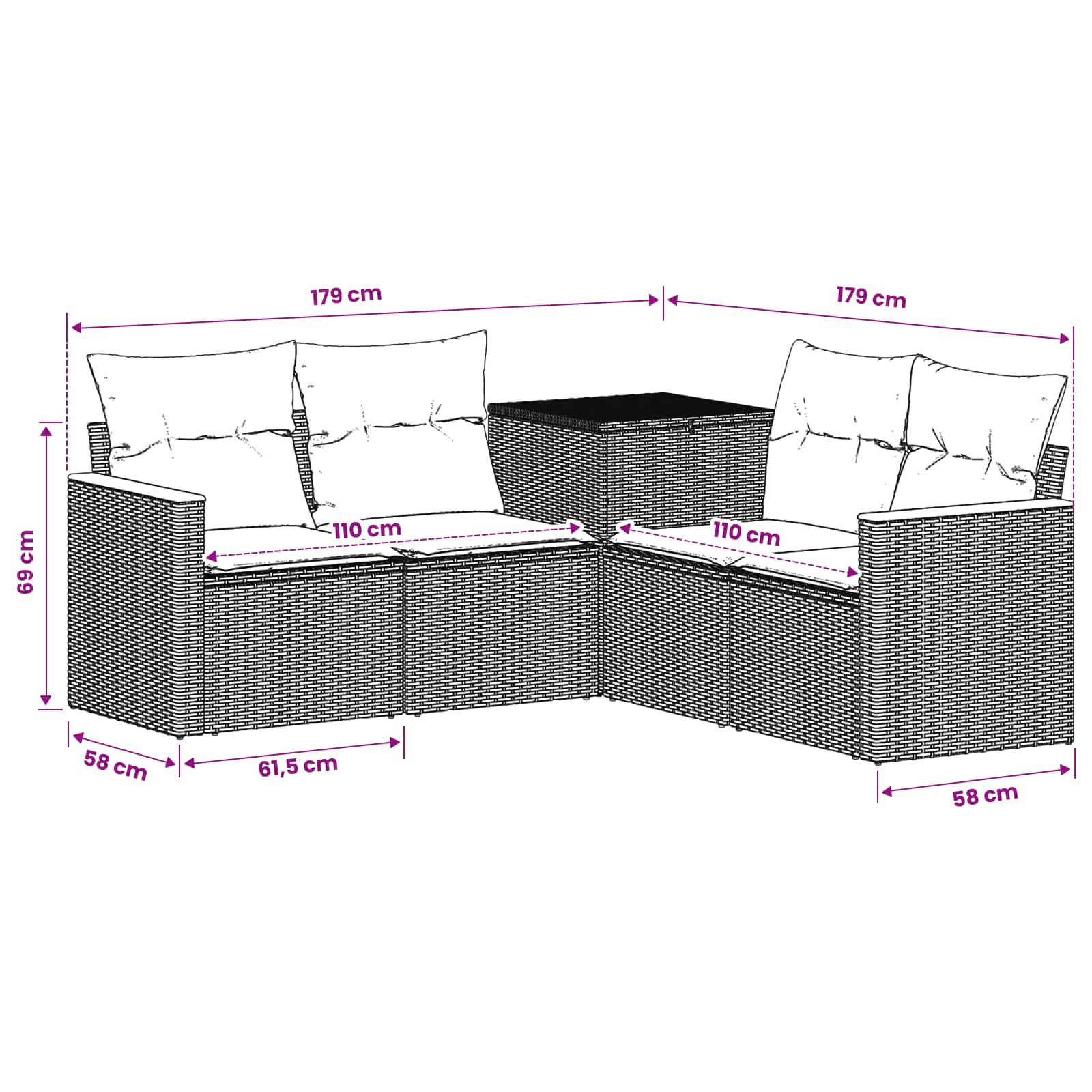 Set di divani 5 pz Beige e Grigio Chiaro | homemem39