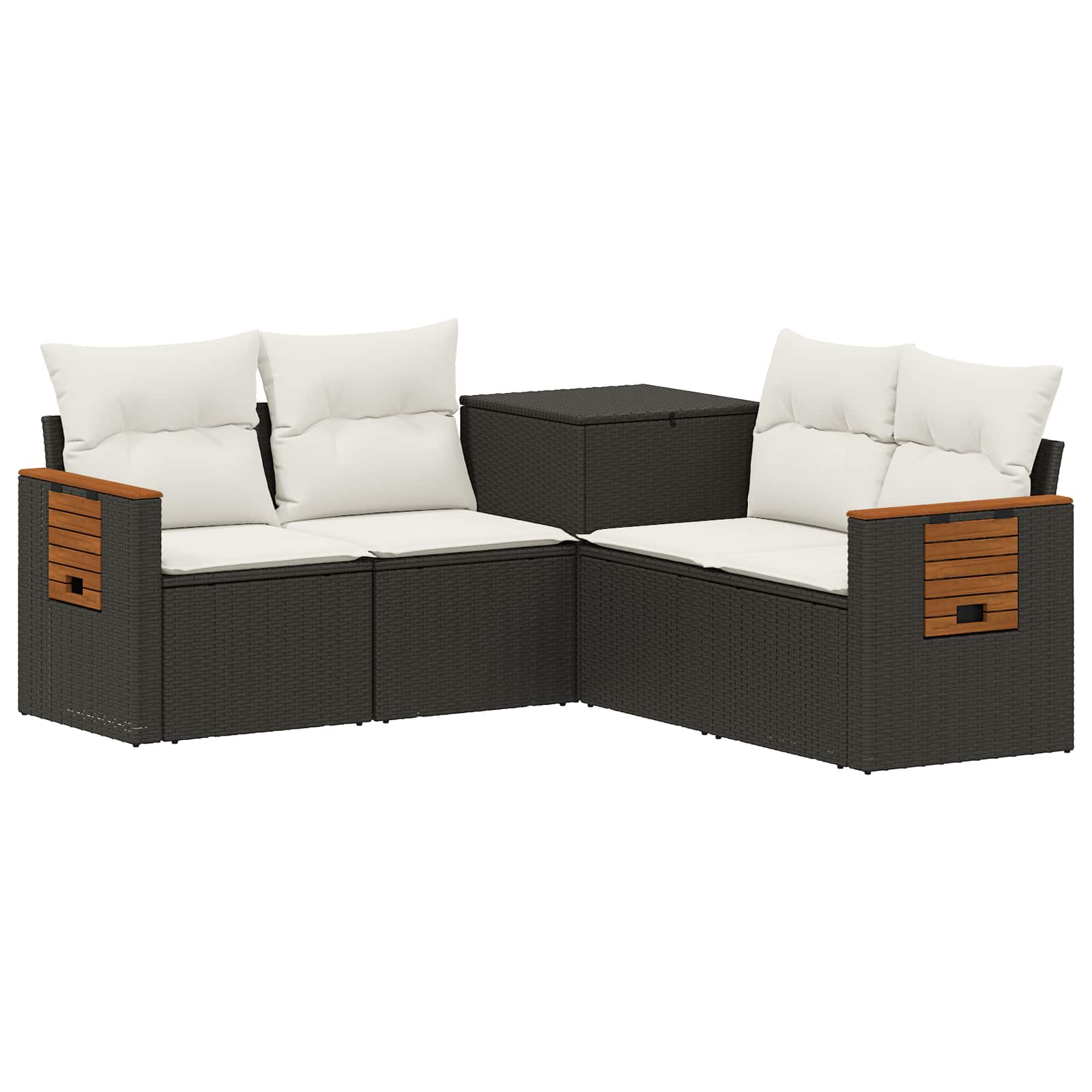 Set di divani 5 pz Nero e Bianco Crema | homemem39