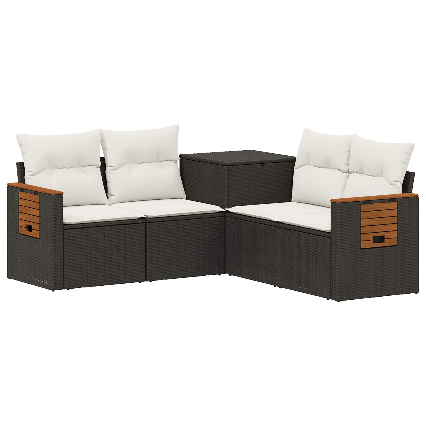 Set di divani 5 pz Nero e Bianco Crema