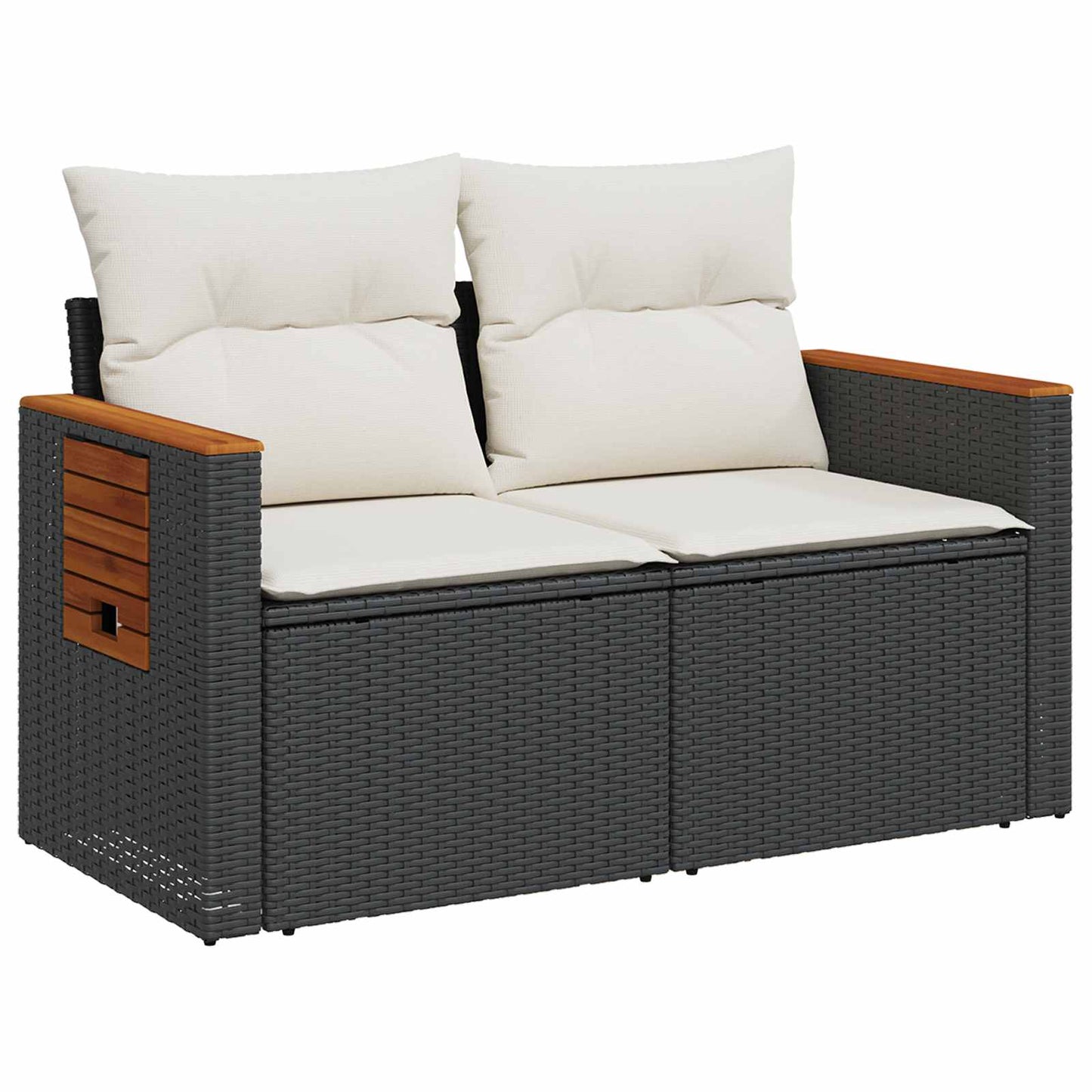 Set di divani 5 pz Nero e Bianco Crema