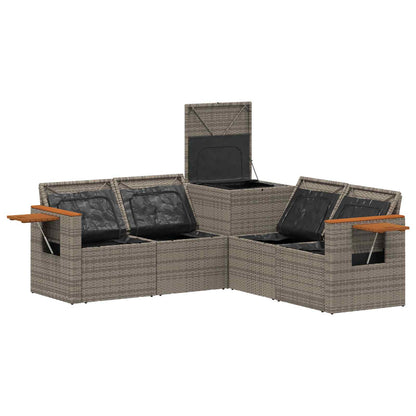 Set di divani 5 pz Grigio e Blu Navy 179 x 179 x 85 cm