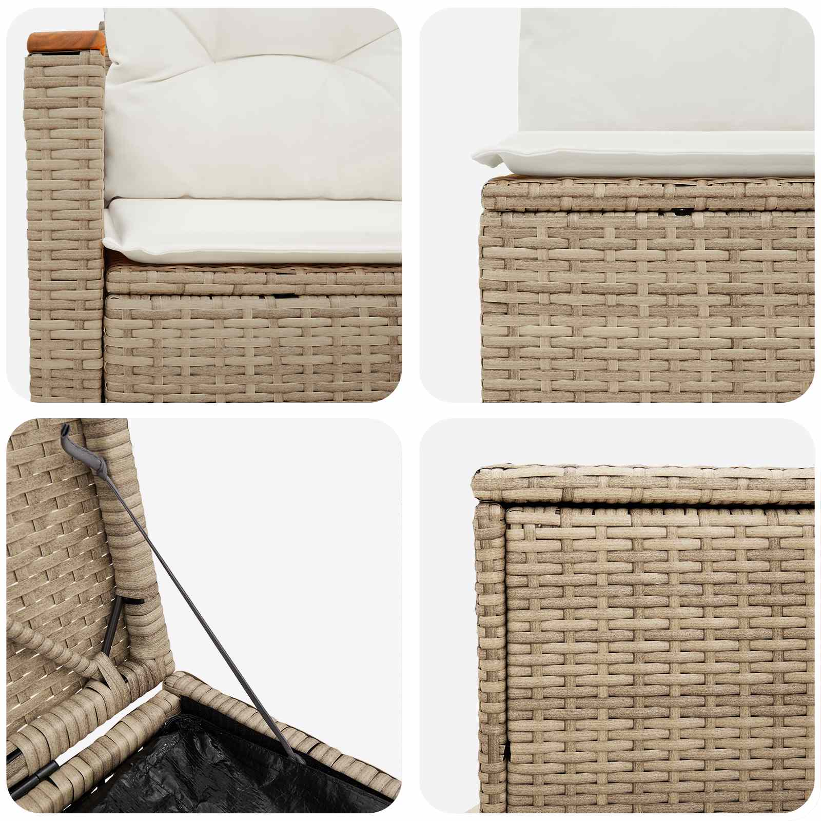 Set di divani 5 pz Beige e Bianco Crema | homemem39