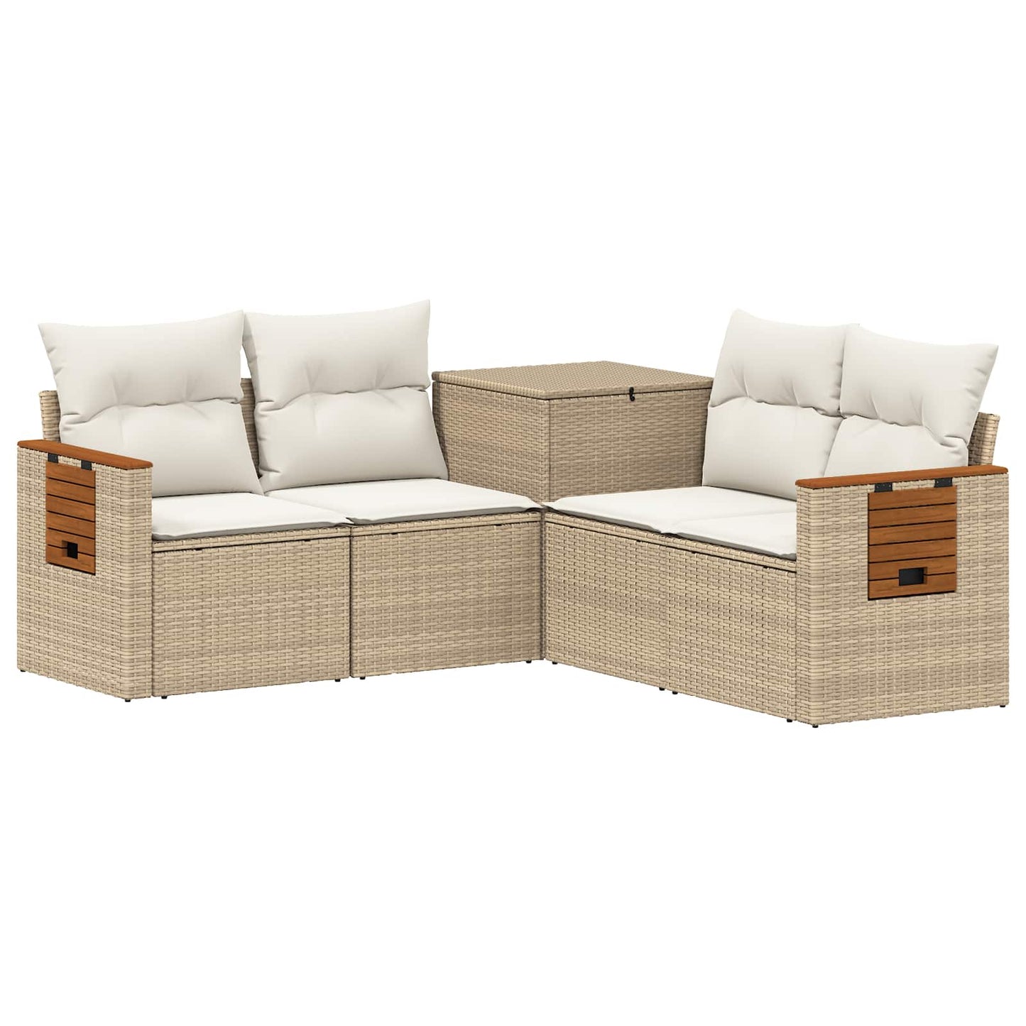 Set di divani 5 pz Beige e Bianco Crema | homemem39