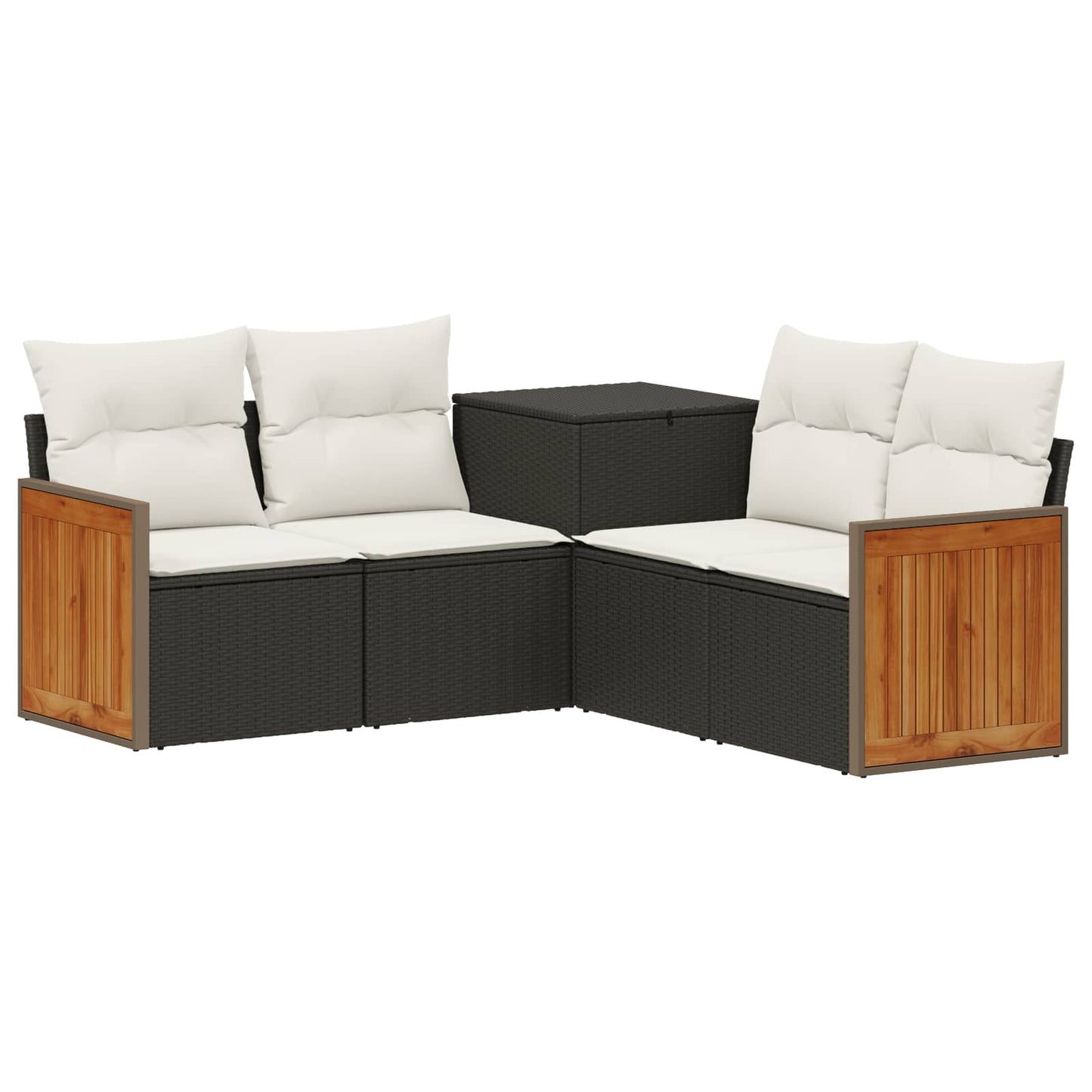 Set di divani 5 pz Nero e Bianco Crema | homemem39