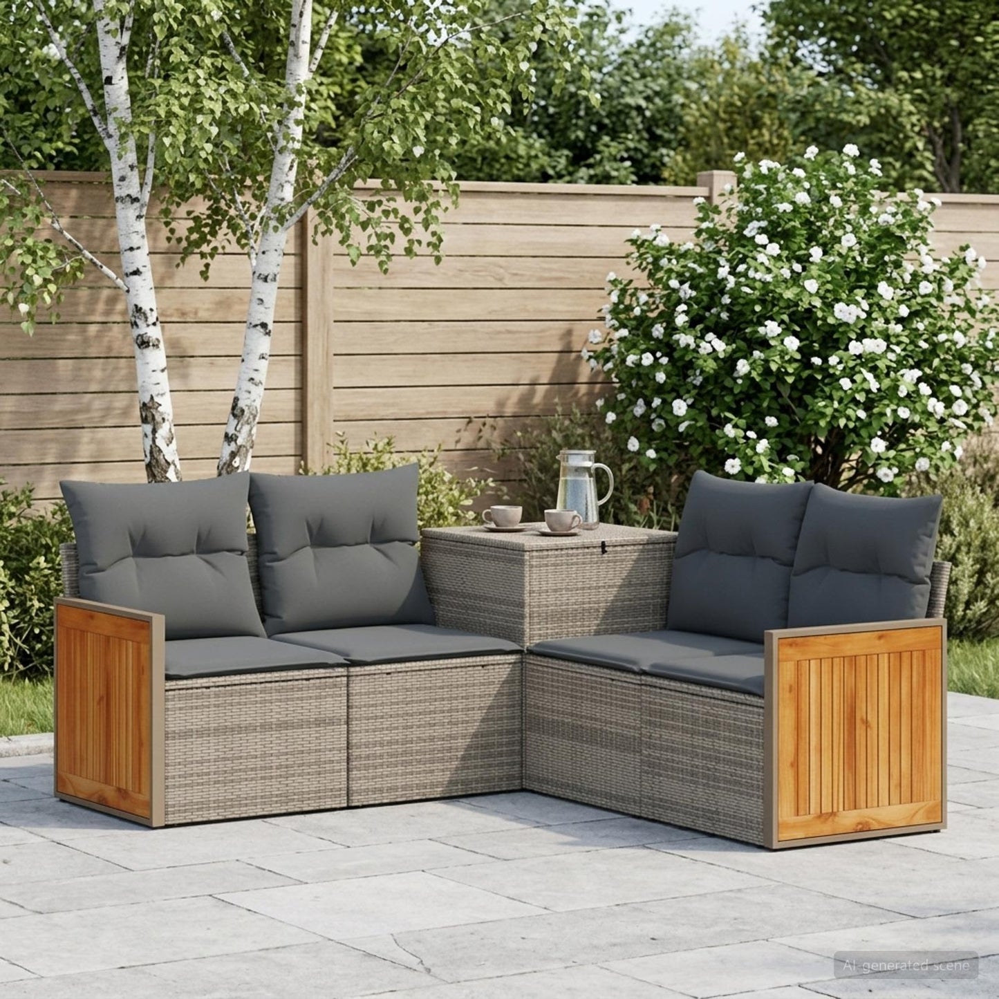 Set di divani 5 pz Grigio e Grigio Scuro | homemem39