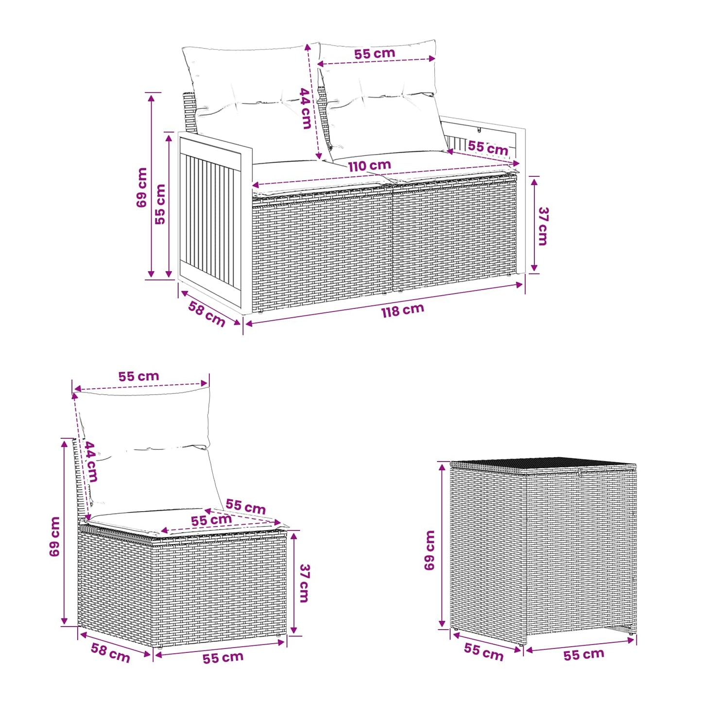 Set di divani 5 pz Beige e Grigio Chiaro | homemem39