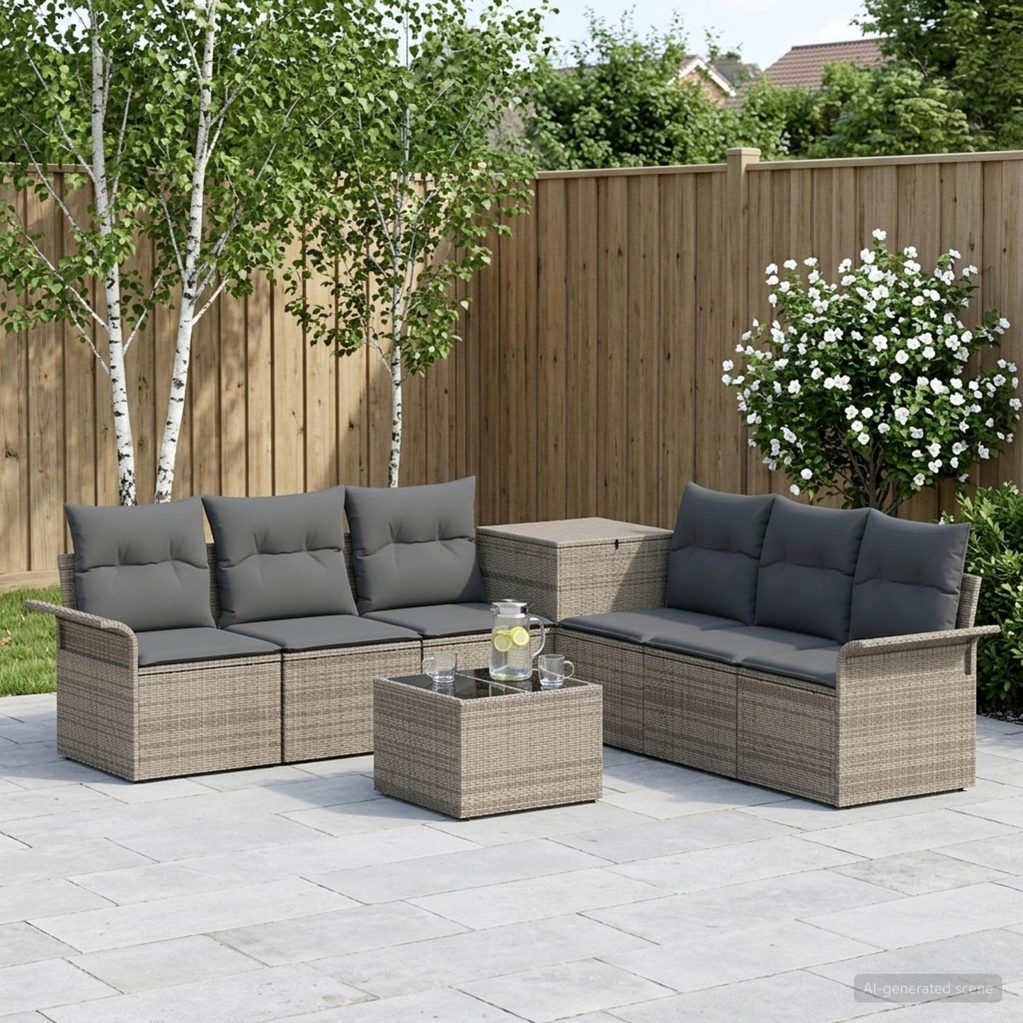 Set di divani 8 pz Grigio e Grigio Scuro | homemem39