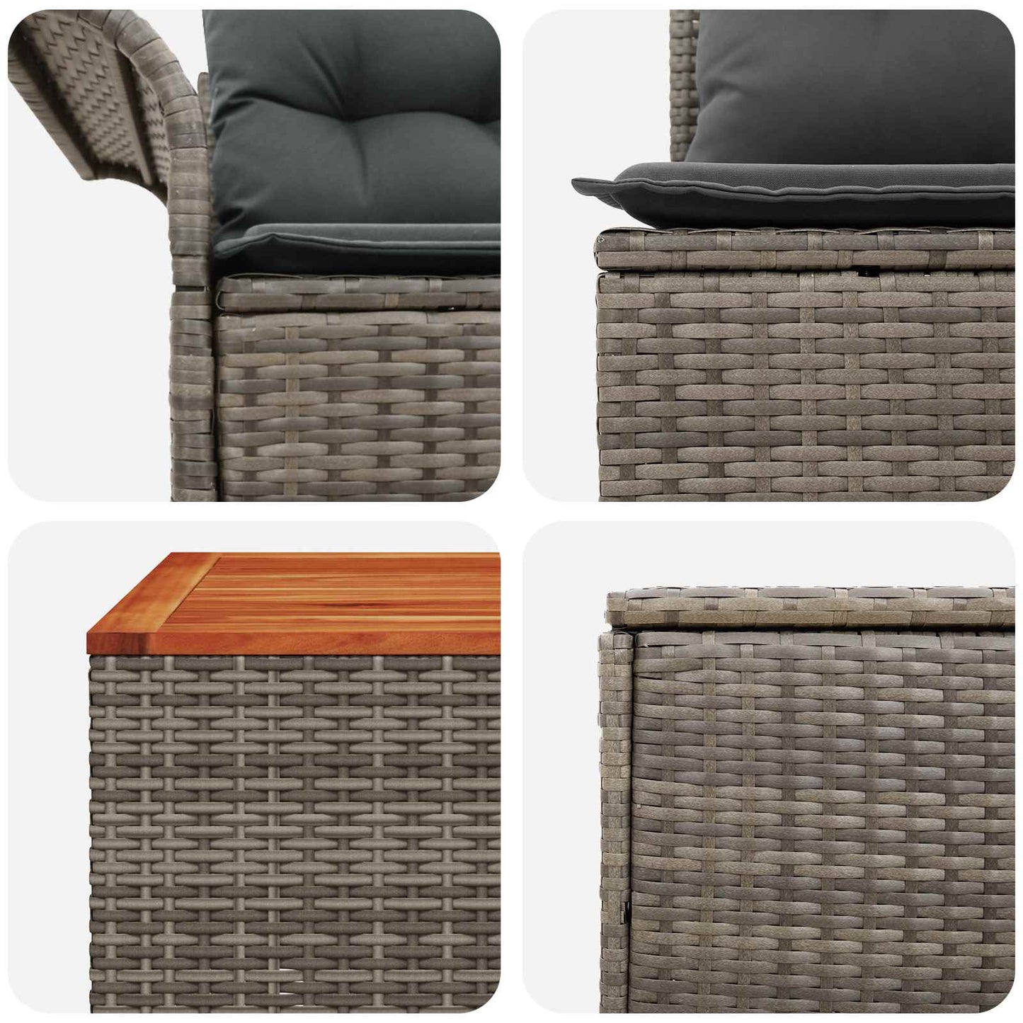 Set di divani 8 pz Grigio e Grigio Scuro | homemem39