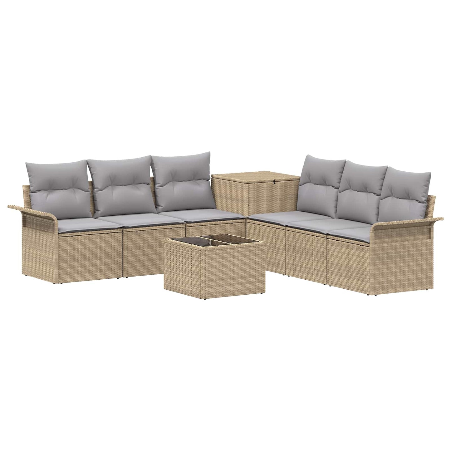 Set di divani 8 pz Beige e Grigio Chiaro