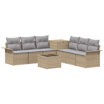 Set di divani 8 pz Beige e Grigio Chiaro