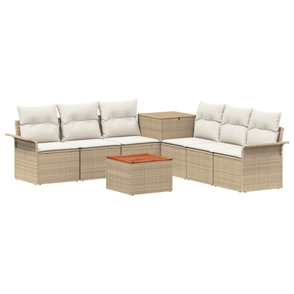 Set di divani 8 pz Beige e Bianco Crema