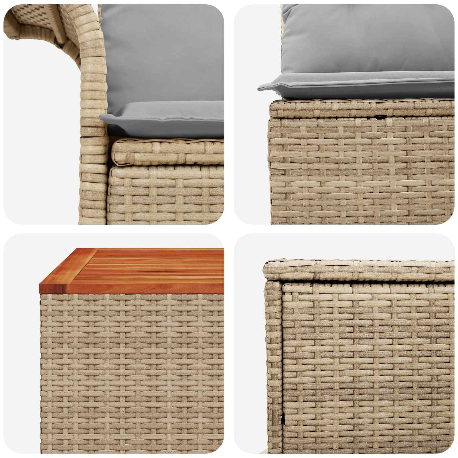 Set di divani 8 pz Beige e Grigio Chiaro | homemem39