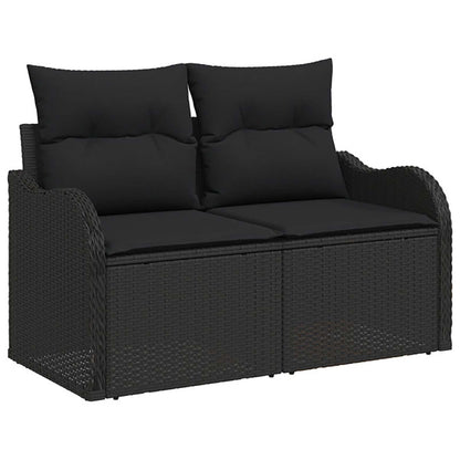 Set di divani 8 pz Nero Rattan sintetico e Acciaio | homemem39