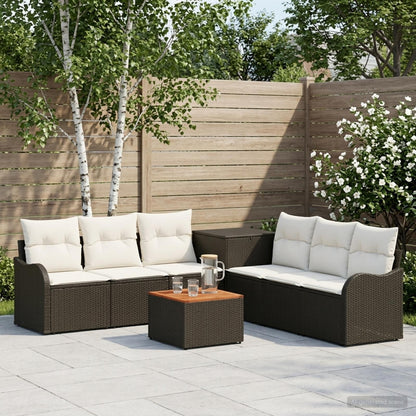 Set di divani 8 pz Nero e Bianco Crema | homemem39