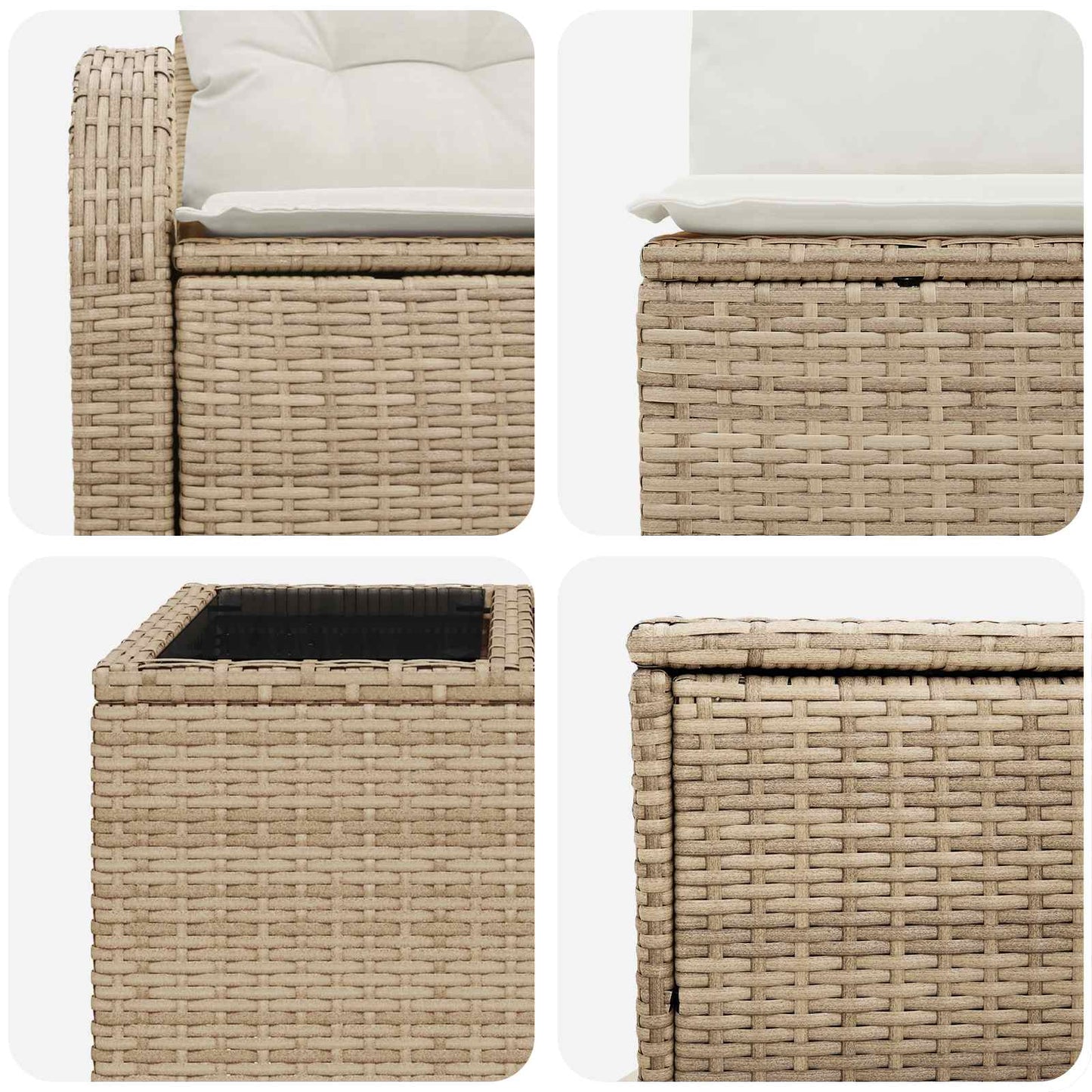 Set di divani 8 pz Beige e Bianco Crema | homemem39