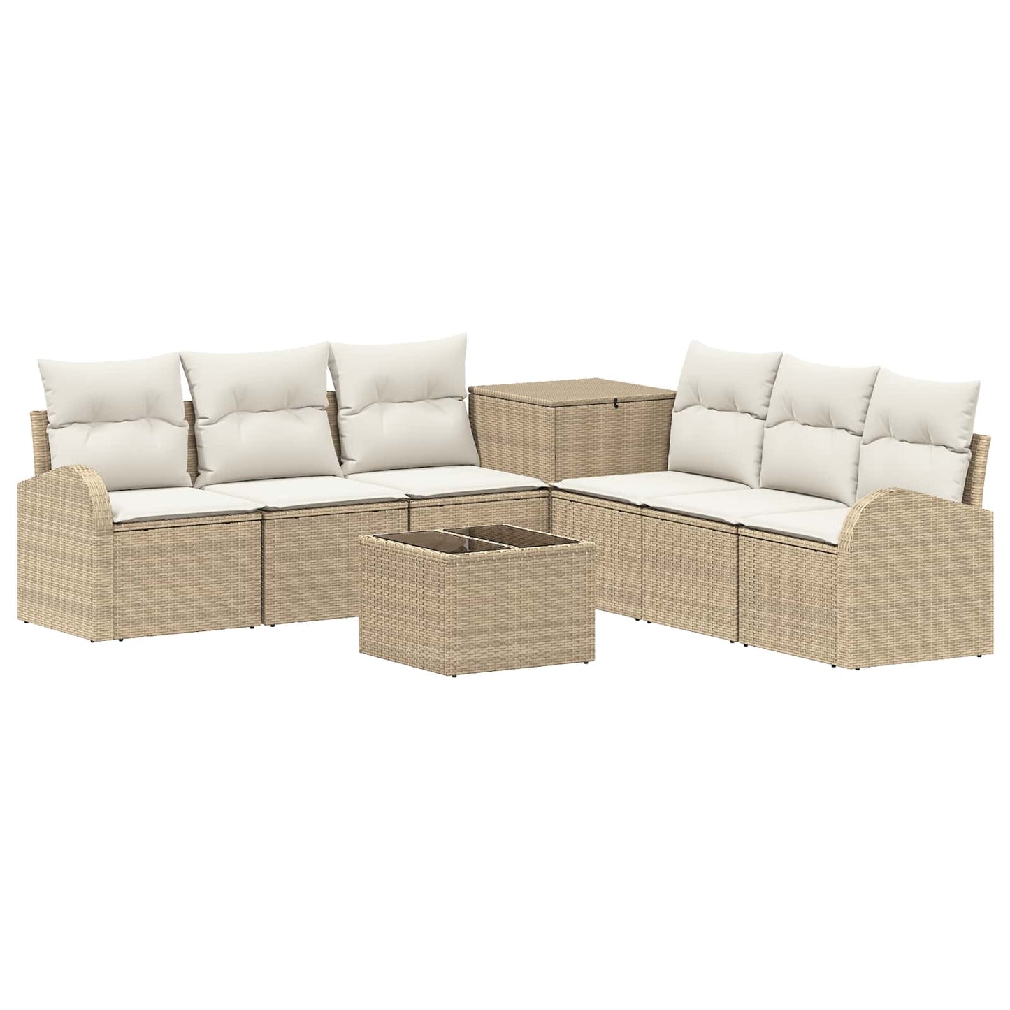 Set di divani 8 pz Beige e Bianco Crema | homemem39