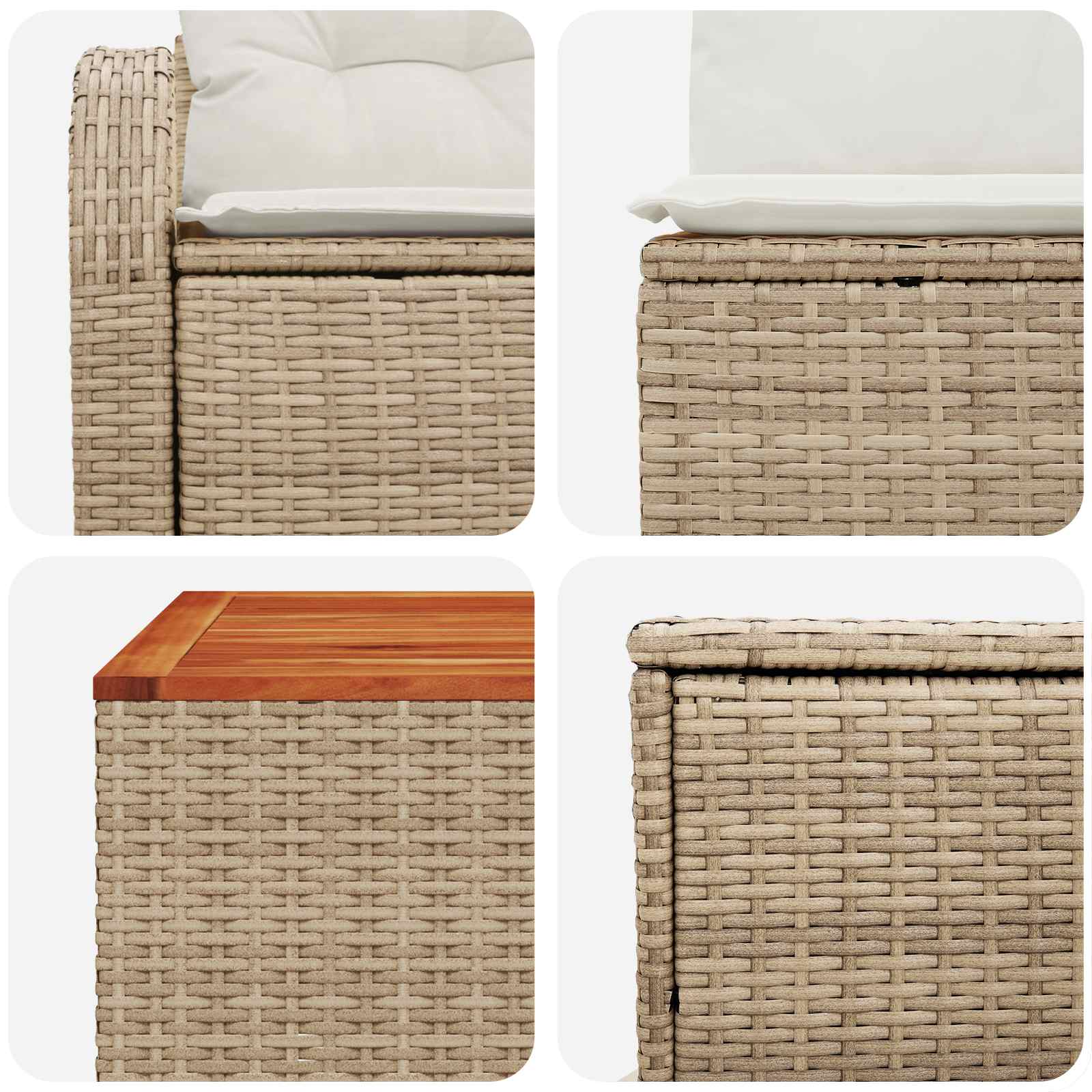 Set di divani 8 pz Beige e Bianco Crema | homemem39